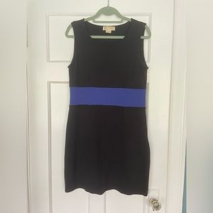 Black Michael Kors shift dress with blue stripe